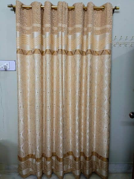 New golden colored fancy curtains 0