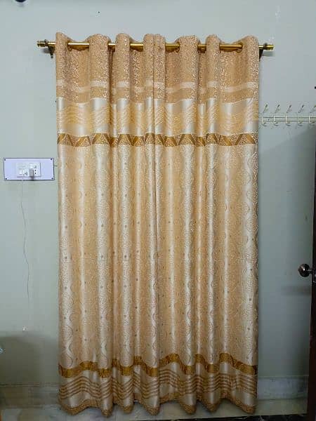 New golden colored fancy curtains 1