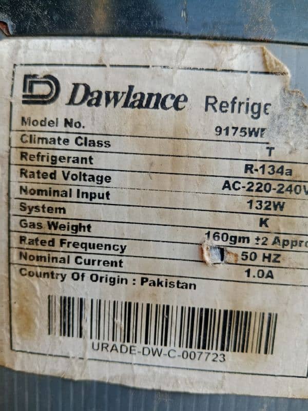 Dawlance Fridge Model 9175 Best condition . 03004670912 1