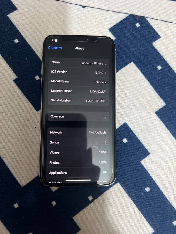 Iphone x 256gb PTA approved 3