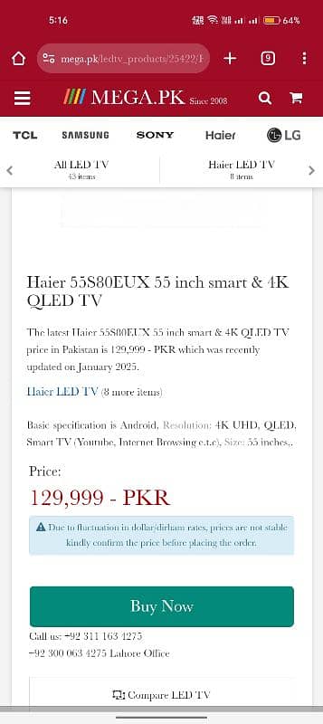 Haier 55S80EUX 55 inch smart & 4K QLED TV 1