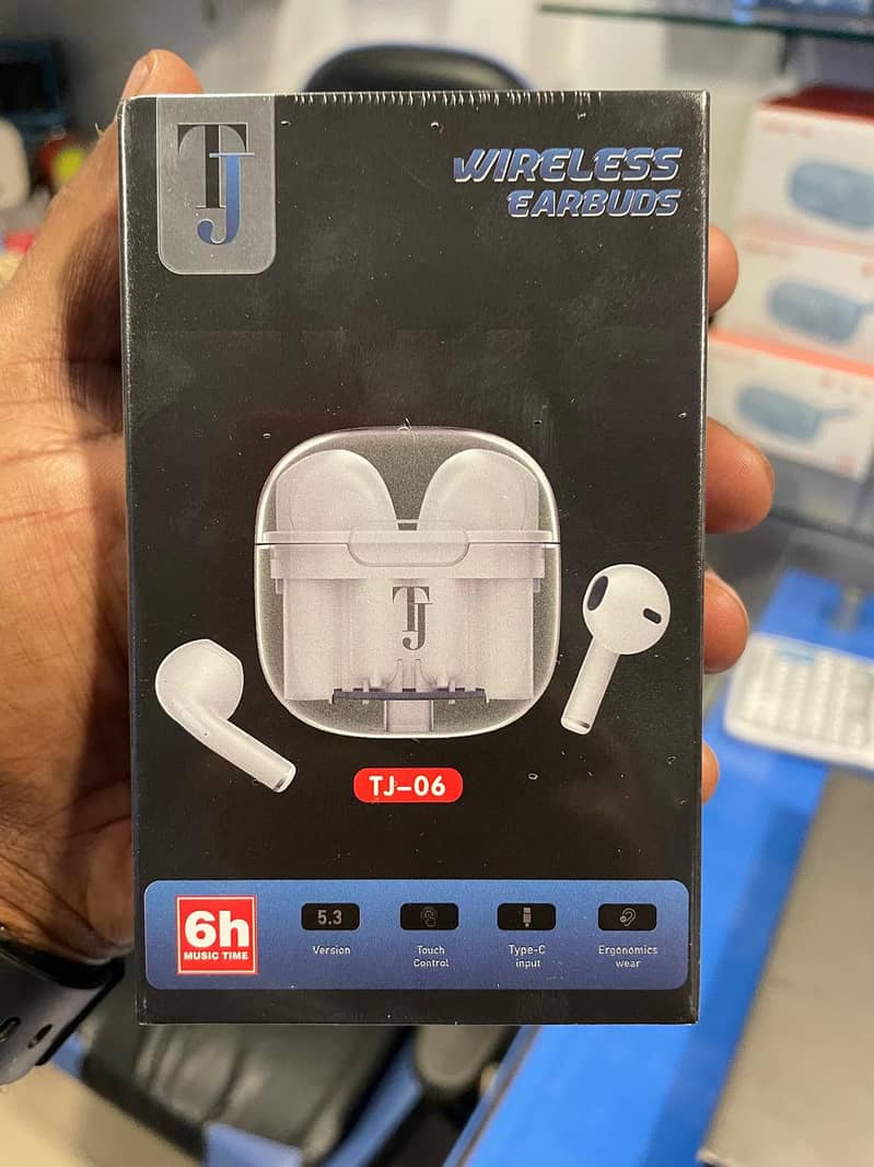 TJ-06 Premium Wireless Airpods - Black& White 1