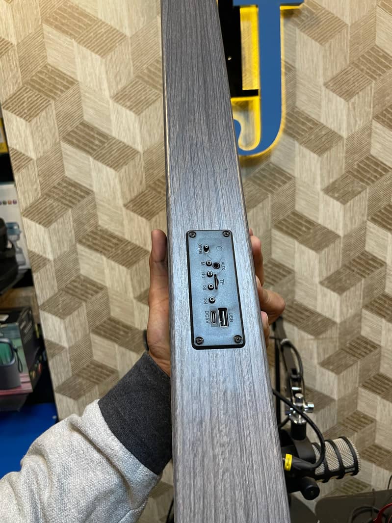 42" Bluetooth Rechargeable Soundbar 300W - Wooden Finish Look 3