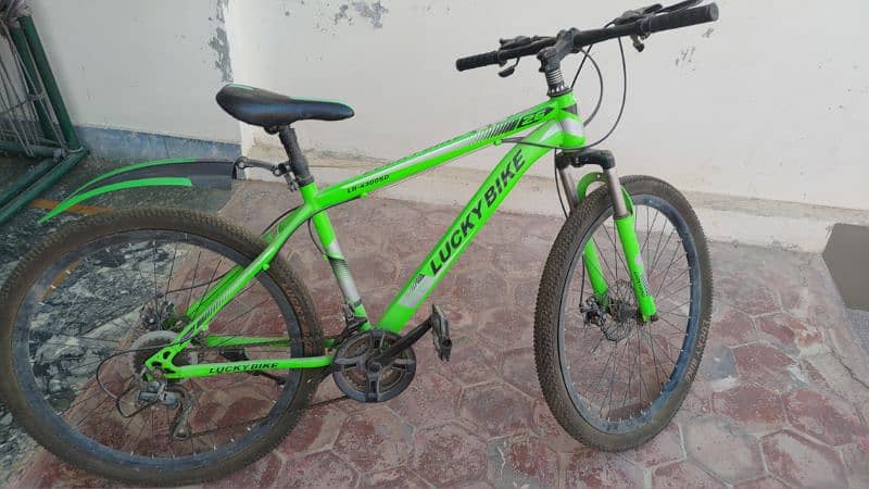 Green Lucky Bike a mountain bicycle with gears 0