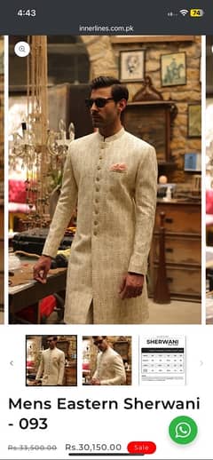 Mens Sherwani ( branded)