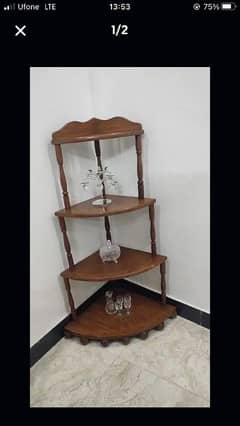 Corner Rack Wooden 4 Shelves