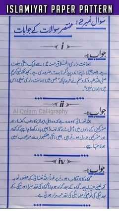 Hand writing assessment work English and Urdu