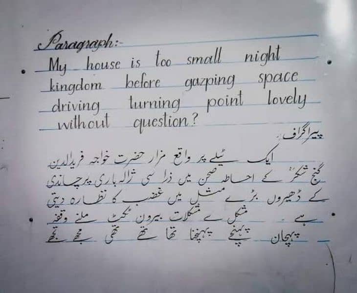 Hand writing assessment work English and Urdu 6