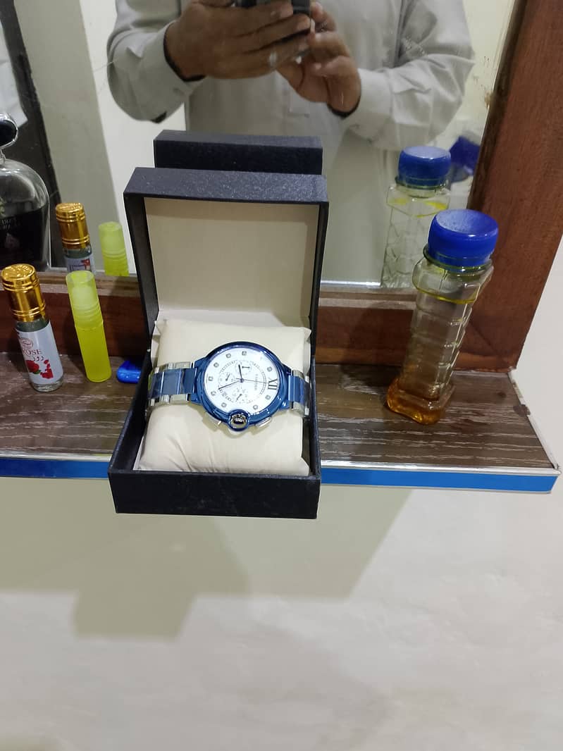 Cartier watch L modal 891 water resist. blue 1