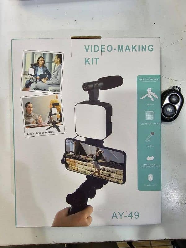 Multifunctional Tripod Stand With Microphone and Led 3