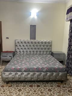 King size Double Bed With 2 side tables & two coffee chairs