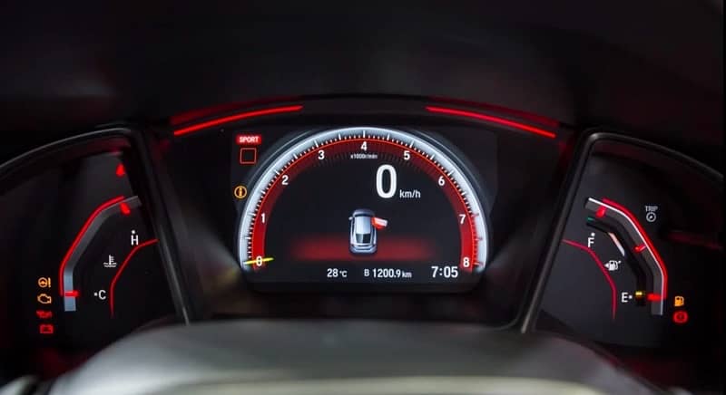 Honda Civic X Si Red Digital cluster Metter 0