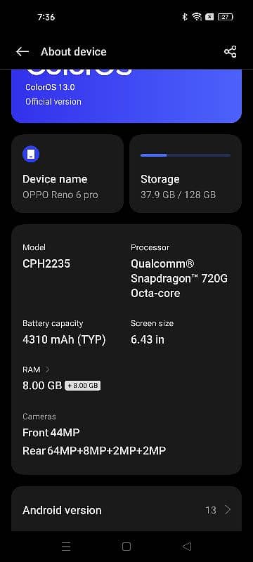 Oppo Reno 6 exchange possible 7