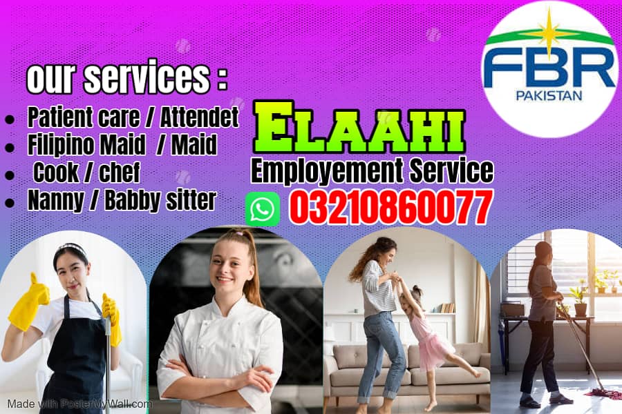 Maids / House Maids / Chef / House Cook / Baby Sitter maid available 2