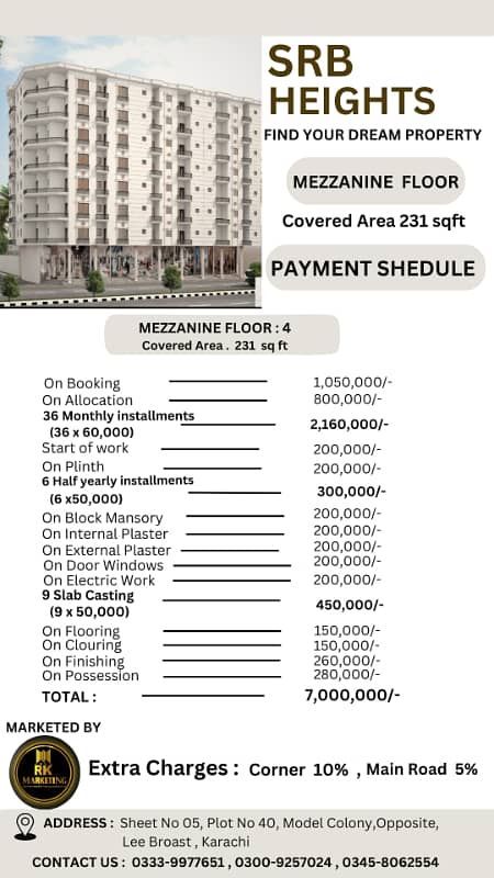 On Booking Mezzanine floor in under construction project {SRB Heights} 1