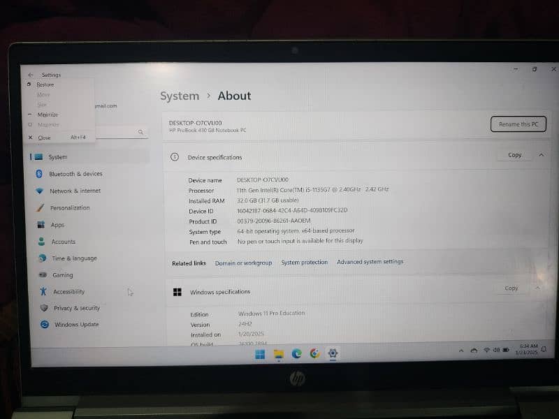 HP i5 11th Gen 32GB ProBook 430 G8 256GB SSD 13.3 FHD LED 8