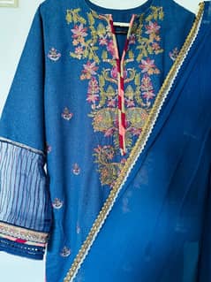 Cambric Suit,Embroidery Dress,Semi Formal Dress,Blue Dress,Long Dress,