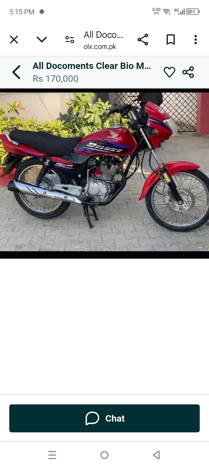 Honda Deluxe 2017.   Contact number 03345454629 4