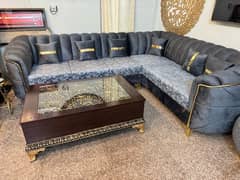 Stylish L shape corner sofa set slightly used