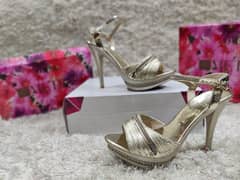 Golden Bridal Sandal Heels Original