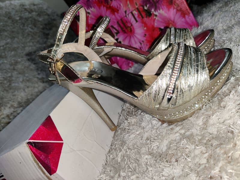 Golden Bridal Sandal Heels Original 1