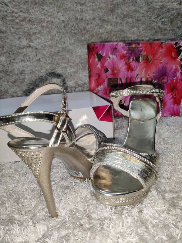 Golden Bridal Sandal Heels Original 3