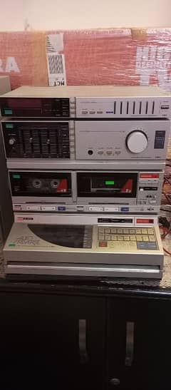 turntable and double cassette players