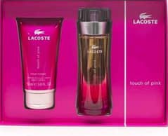 Lacoste pink touch perfume and shower gel gift set brand new box