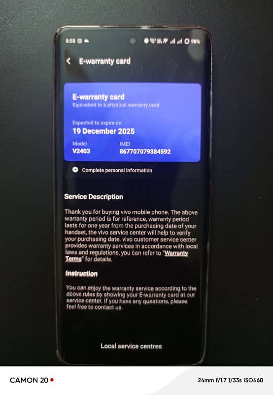 Vivo V40e 11-Months Warranty 3
