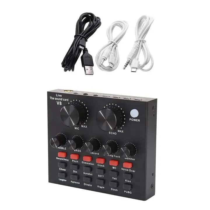 V8 Live Sound Card | Rechargeable | Live Streaming 8