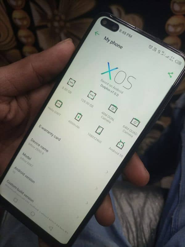 Infinix zero 8 Ram 8 storage 128 4