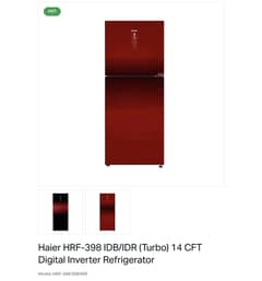 Haier refrigerator hrf-398IRA colour (red &black)