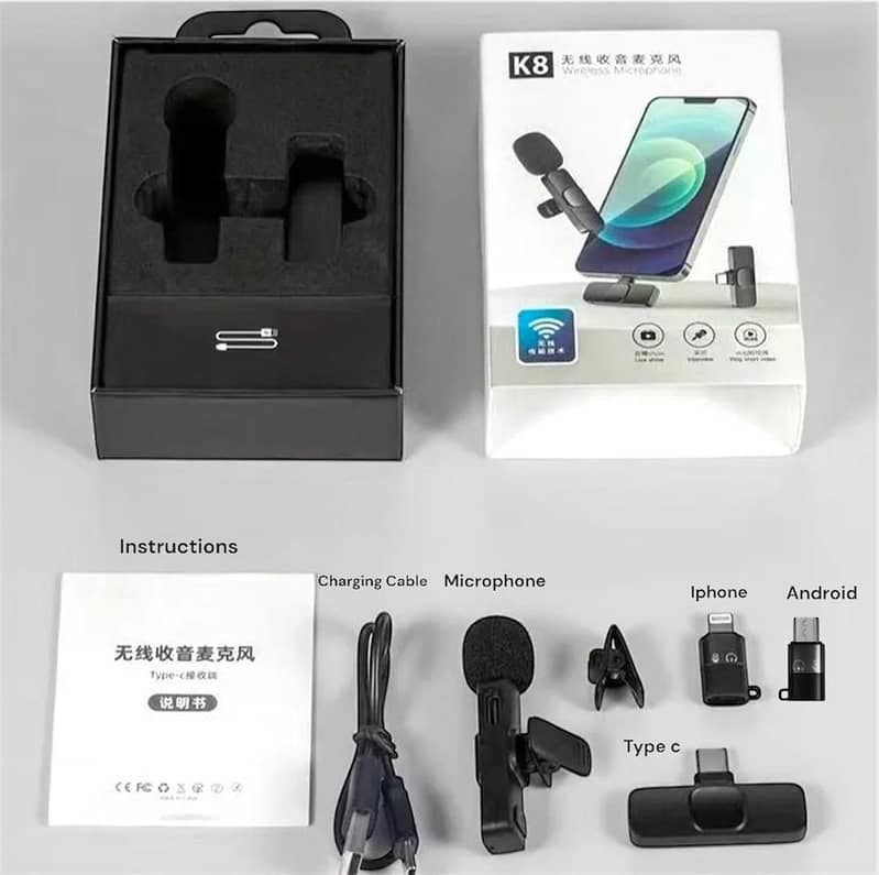 K8 Wireless 3 in 1 Noise Reduction Microphone 4