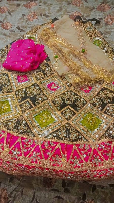 sharara choli, heavy bridal work lehnga choli 1