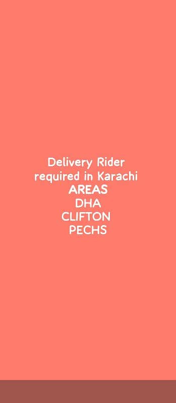 Delivery Rider required DHA Clifton PECHS 0