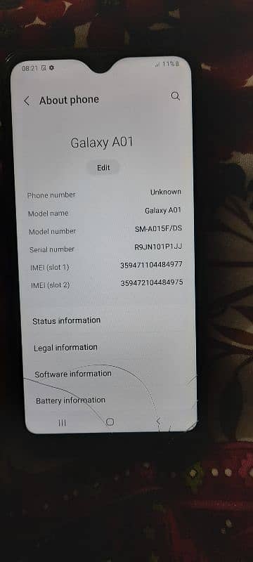 Samsung Galaxy A01 2.16 Never Open Never Repair 1