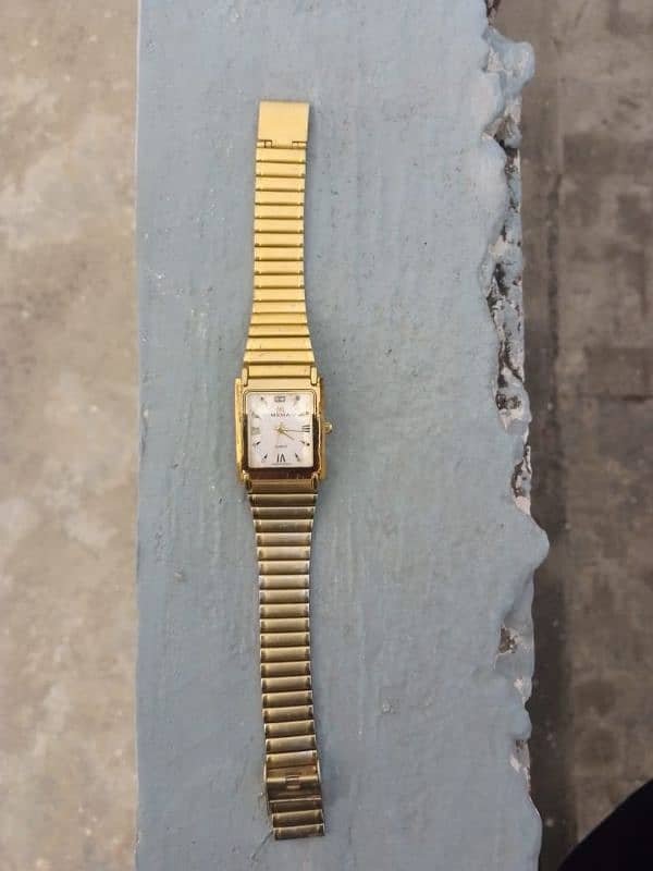 22 k gold plated watch mema quartz 0