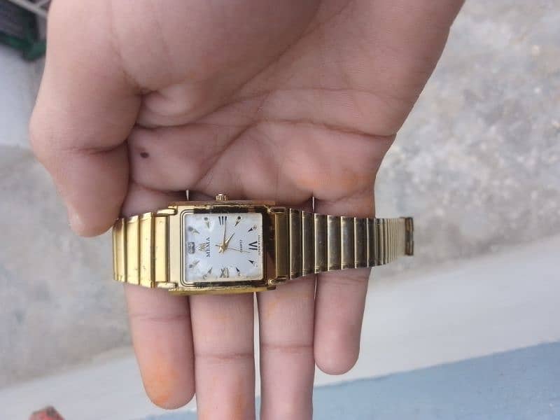 22 k gold plated watch mema quartz 1