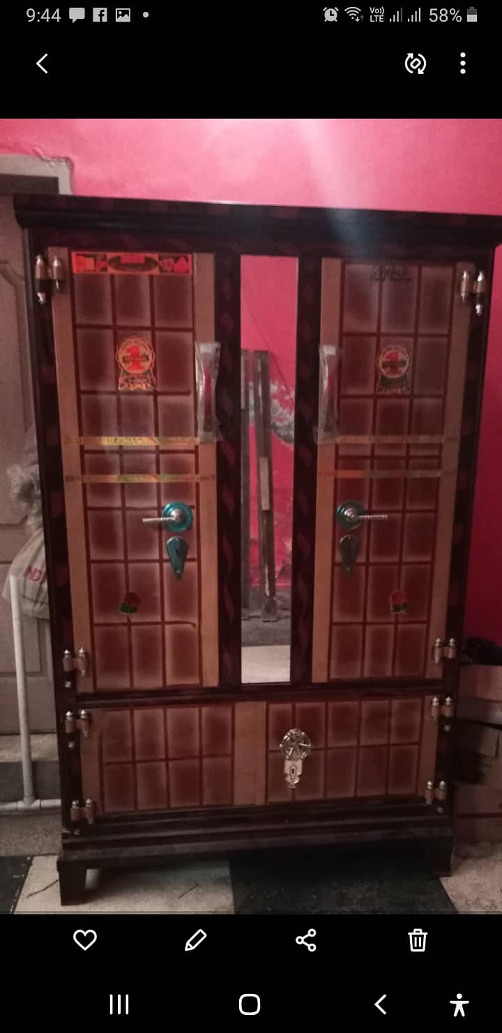 2 door wardrobe with mirror 0