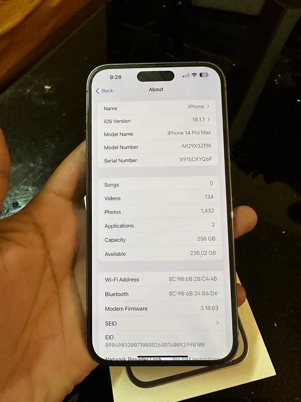 Iphone 14 Pro Max 256gb Pta Approved 5