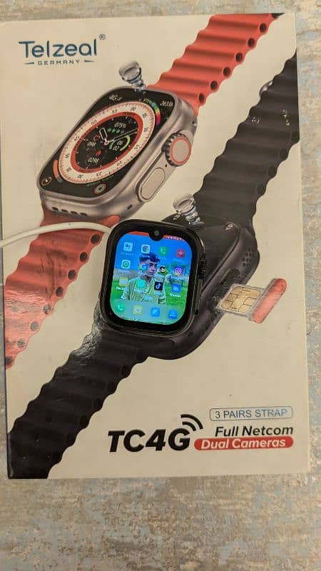 Telzeal TC4g Smart Watch, IOS System, Dual Cameras, Non PTA 8