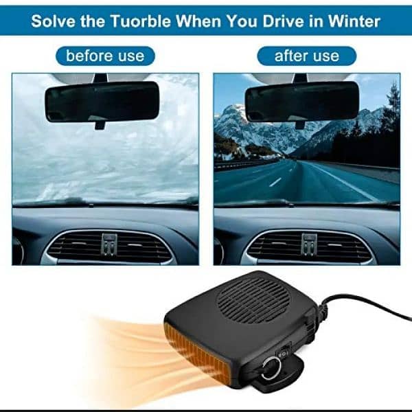 12V Car Heater Windshield Fast Heating Defrost Defogger 360 Degre 7