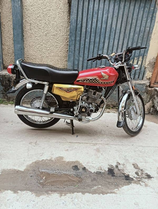 Honda CG 125 self start red with Gould 0