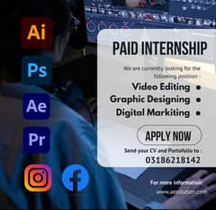 Need Interns people for Video editing, Graphic designing and D_Markit