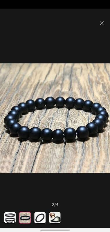 black beads bracelet for boys and mens 1