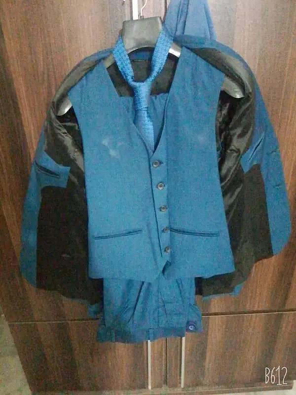 3 Three Piece Suite Blue Colour With Shirt, Tie, Belt l 1 time used 2