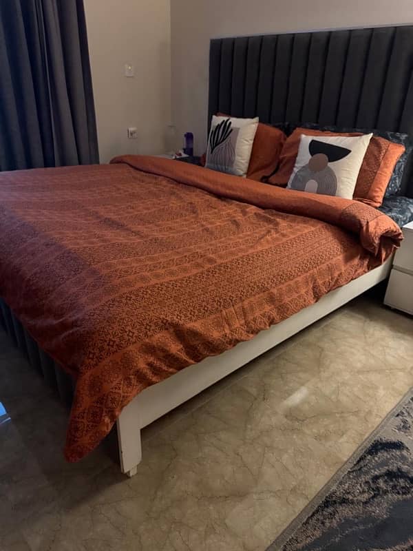 King Size Bed with 2 side tables. condition 8/10 1