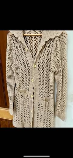 crochet wool coat