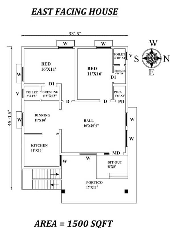 I will draw 2D house plans 1