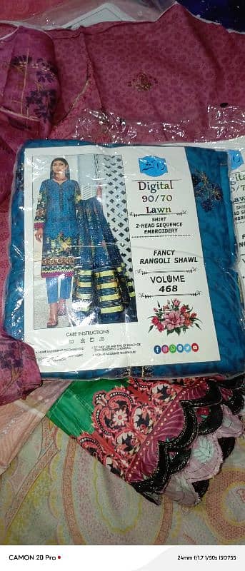 digital Lawn 3 piece embroidery cutwork dupatta fancy  2000 price suit 3